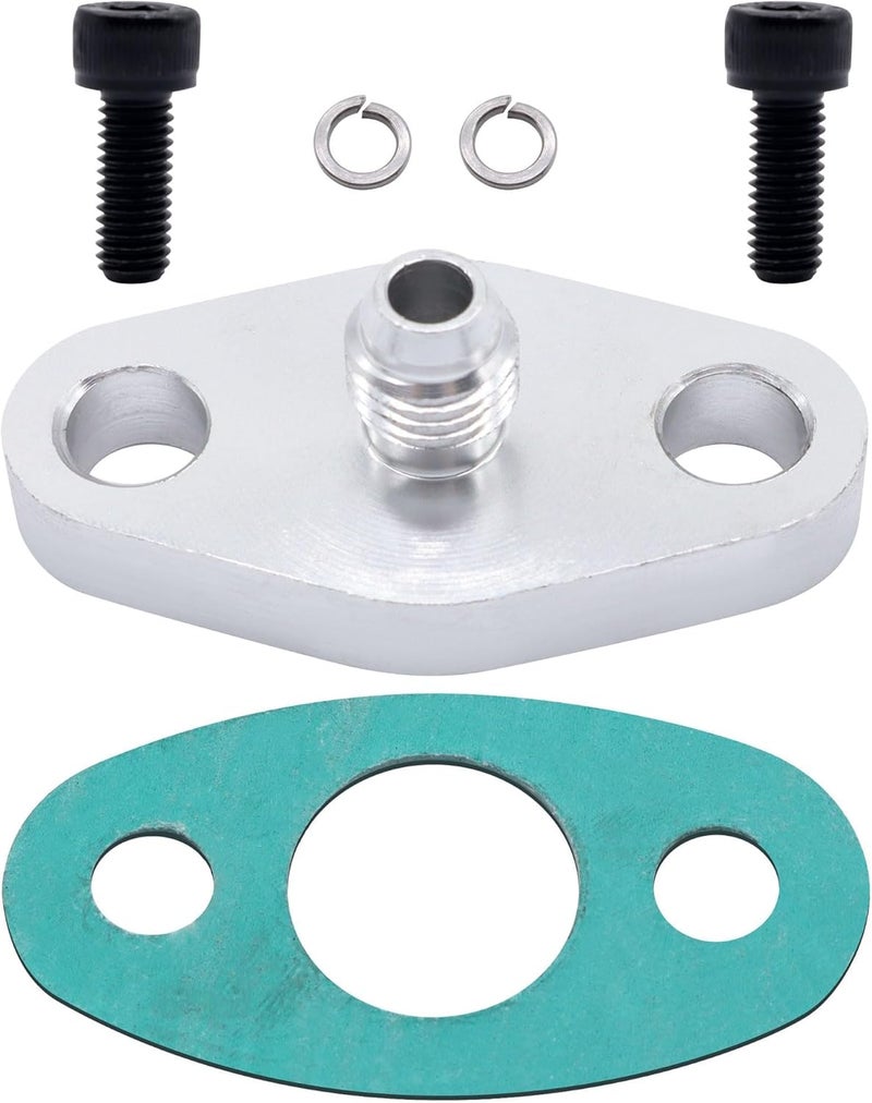 OXCANO 4AN T3 T3/T4 T04 Fitting Turbo Oil Feed Flange Adapter With Gasket Kit - Image 1